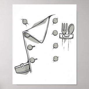 Chef Jacket Chef Costume Cook Cooking Funny Chef G Poster