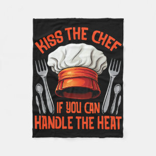 Chef Kiss Cooking Enthusiast Grilling Smoking  Fleece Blanket