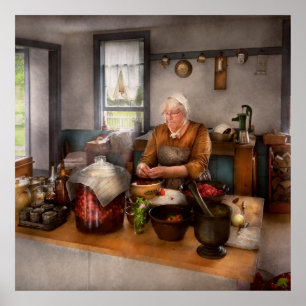 Chef - Kitchen - Cleaning cherries Poster