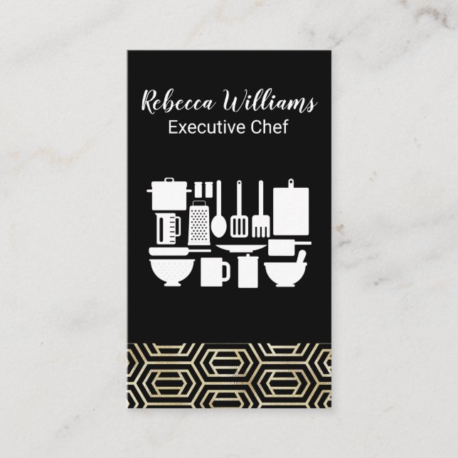 Chef | Kitchen Utensils Business Card (Front)