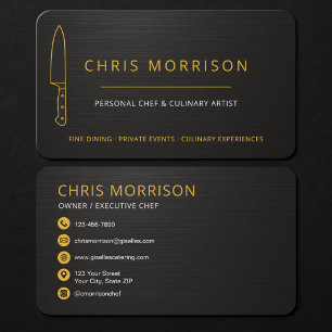 Chef Knife Catering Business Card