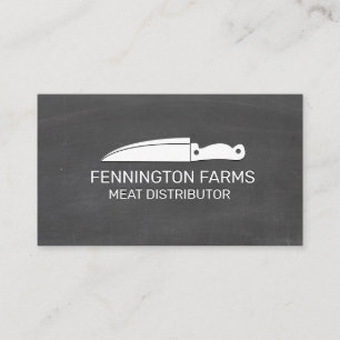 Chef Knife Chalkboard Background Business Card