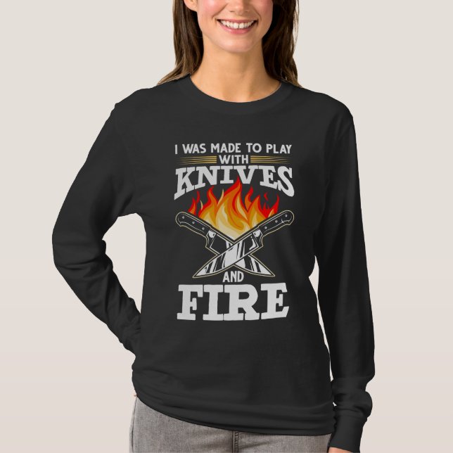 Chef Knife Cooking Saying Food Lover T-Shirt (Front)