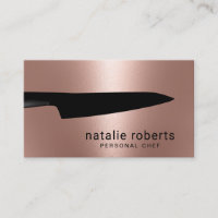 Chef Knife Modern Rose Gold Metallic