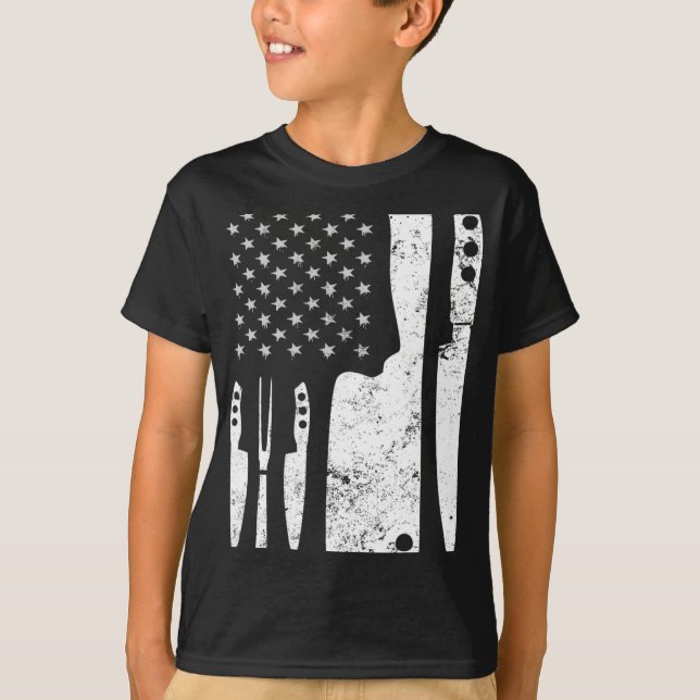 Chef Knife Patriotic Easter Us Flag  T-Shirt (Front)