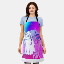 Chef Kurt Apron - Cute Ghost with Rainbow
