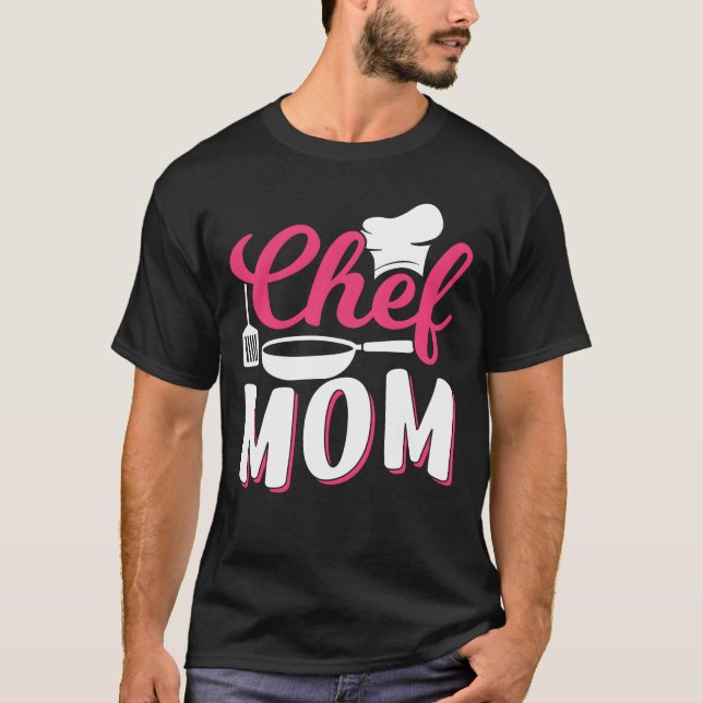 Chef Mum Mother Mummy Cook Cooking retro T-Shirt (Front)