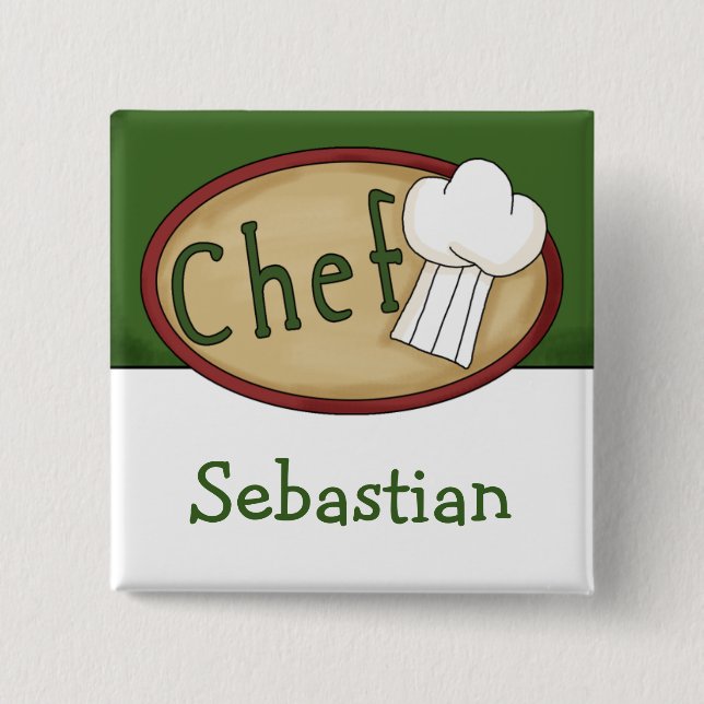 Chef Name ID 15 Cm Square Badge (Front)