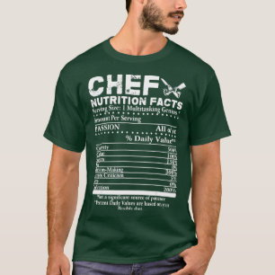 Chef Nutrition Facts Cool Chef Tee Gift For
