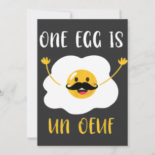 Chef - One Egg Is Un Oeuf Funny French Egg Joke Yo Invitation