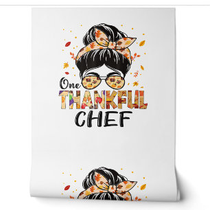 Chef One Thankful Messy Bun Women Thanksgiving Fal Wallpaper
