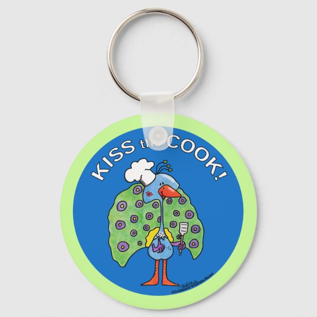 Chef Peacock, Kiss the Cook! Key Ring (Front)