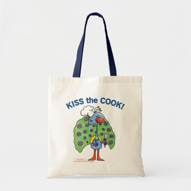 Chef Peacock, Kiss the Cook! Tote Bag (Front)