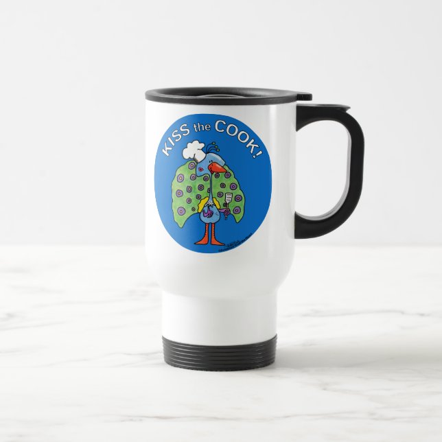 Chef Peacock, Kiss the Cook! Travel Mug (Right)