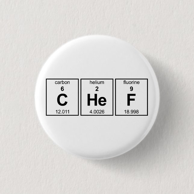 CHeF Periodic Table 3 Cm Round Badge (Front)