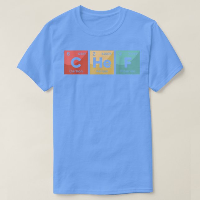 Chef Periodic Table Of Elements Funny Cook Cooking T-Shirt (Design Front)
