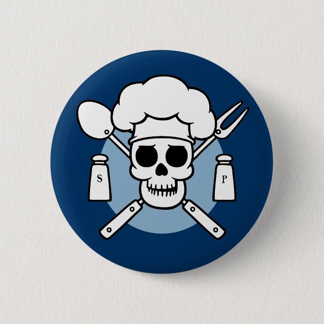 Chef Pirate 6 Cm Round Badge (Front)
