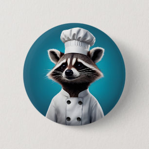 Chef Racoon 6 Cm Round Badge