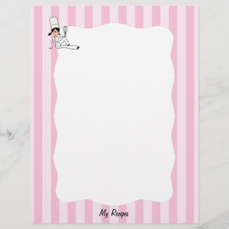 Chef Recipe Letterhead for Binders