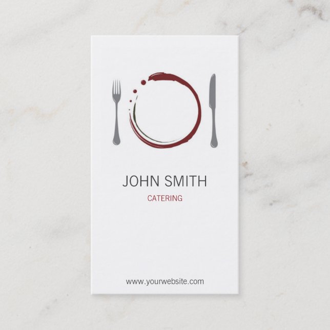 Chef Restaurant and Catering with Plate Business Card (Front)