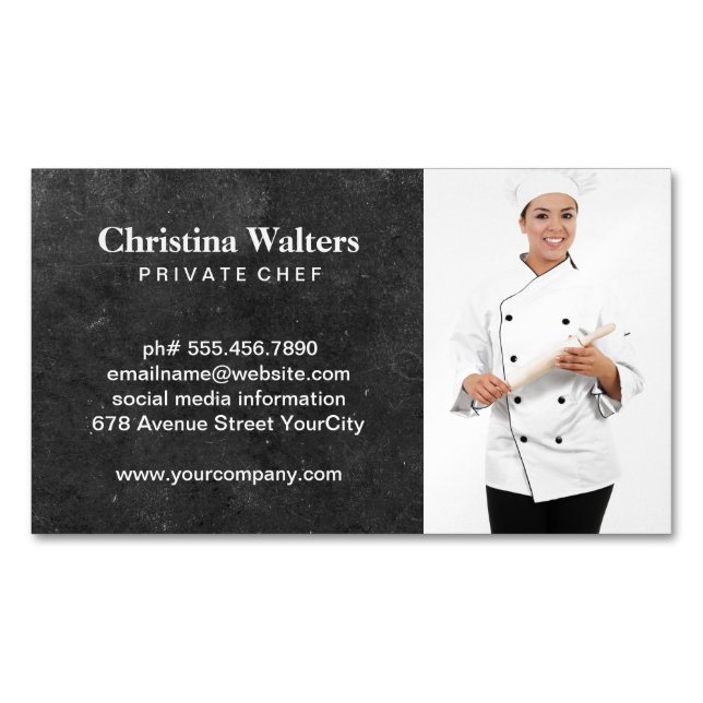 Chef | Restaurant Manager | Catering Magnetic Business Card (Front)