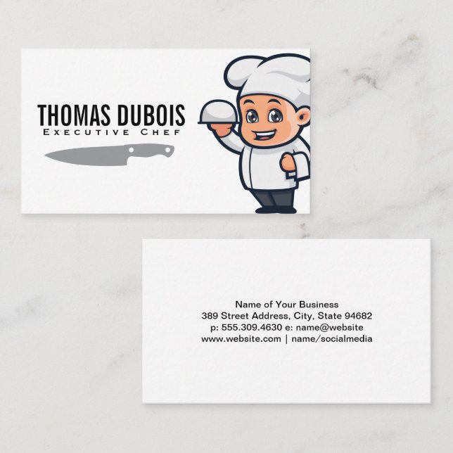 Chef Serving Platter | Chef Knife Business Card (Front/Back)