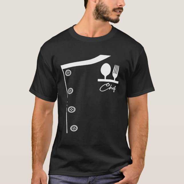Chef Shirt Uniform Jacket Cooking Tee (Front)