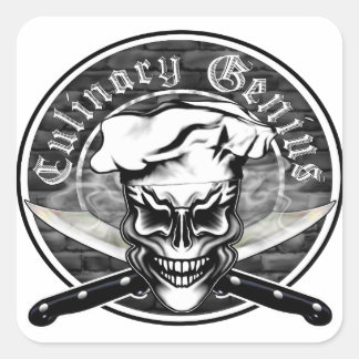 Chef Skull 1 Square Sticker