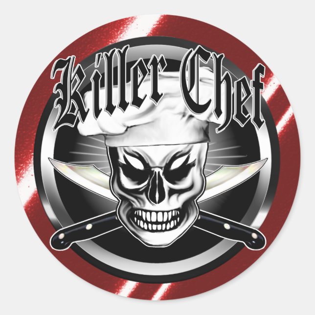 Chef Skull 4: Killer Chef Classic Round Sticker (Front)