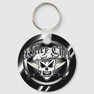 Chef Skull and Crossed Chef Knives 2 Key Ring