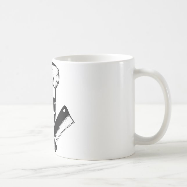 Chef Skull (B&W) Coffee Mug (Right)