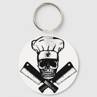 Chef Skull (B&W) Key Ring