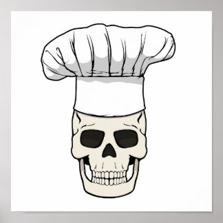 CHEF SKULL Jolly Roger Downloadable PNG design Poster