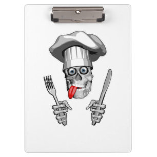Chef Skull: Knife and Fork Clipboard
