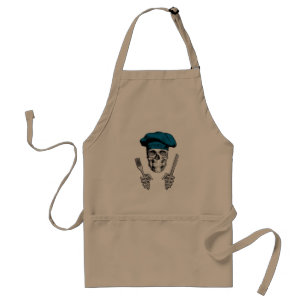 Chef Skull: Knife and Fork Standard Apron