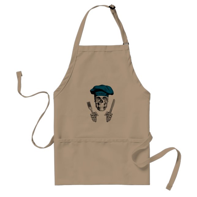 Chef Skull: Knife and Fork Standard Apron (Front)