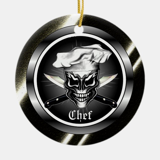 Chef Skull Ornament (Front)