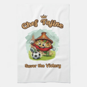 Chef Tajine Soccer Mascot – Funny Moroccan Food Tea Towel