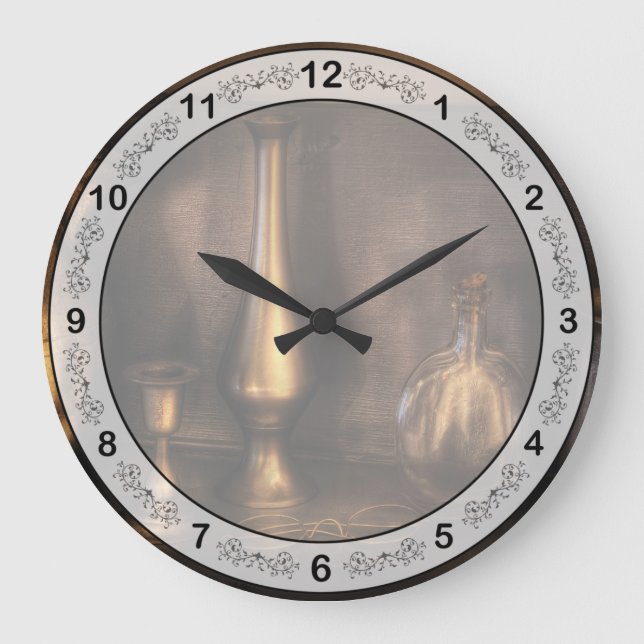 Chef - Tea - Tea pots Large Clock (Front)