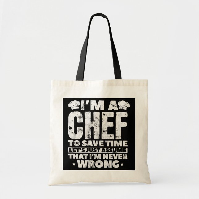 Chef To Save Time Let's Just Assume Cook Cooking Tote Bag (Front)