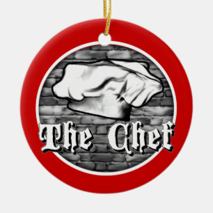 Chef Toque Ceramic Tree Decoration