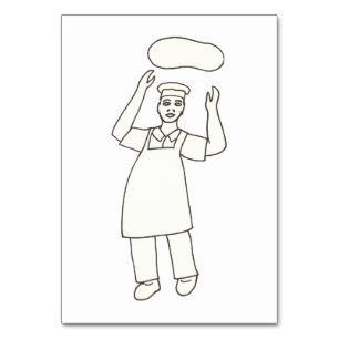 Chef Tossing Pizza Reading Flashcards for Adults Table Number