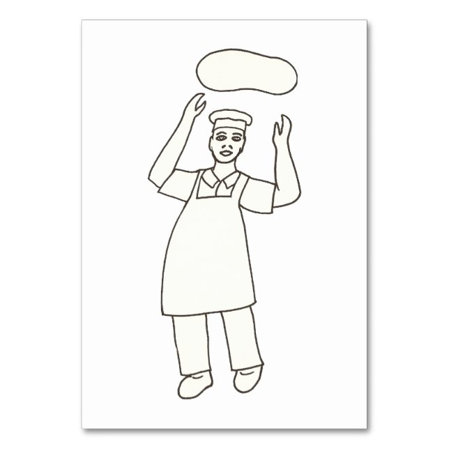 Chef Tossing Pizza Reading Flashcards for Adults Table Number (Front)