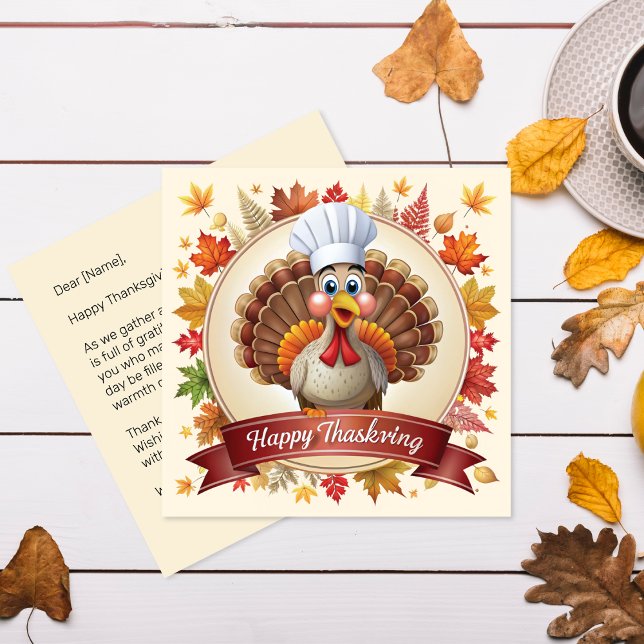 Chef Turkey Thanksgiving Greeting Card (Creator Uploaded)