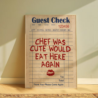 Chef Was Cute Would Eat Here Again Poster