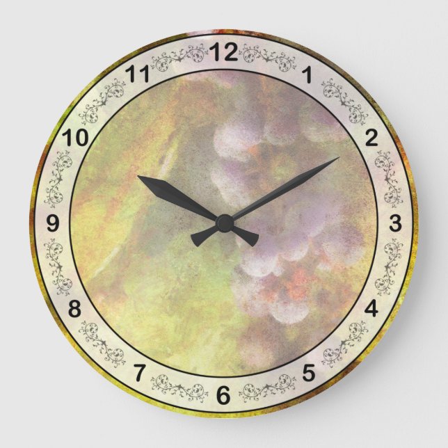 Chef - Wine - Grapes Large Clock (Front)