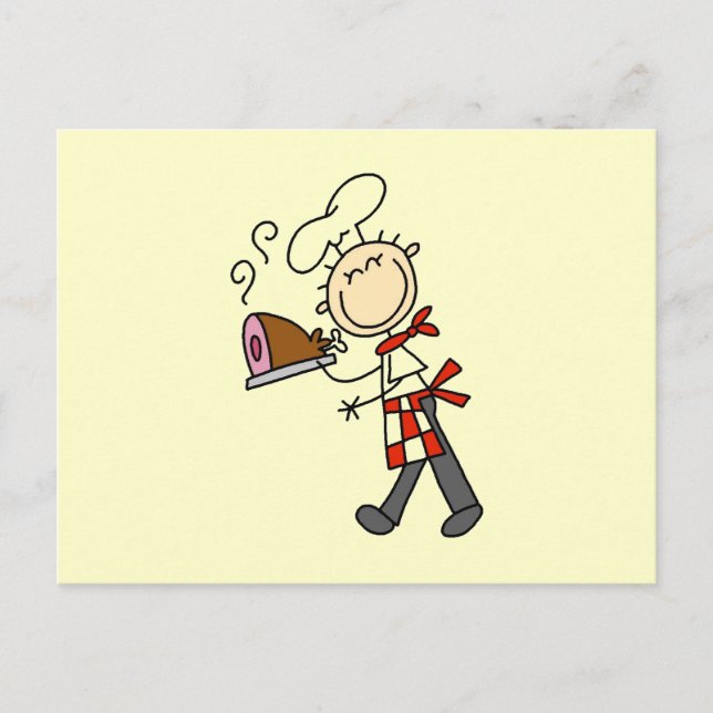 Chef With Baked Ham Postcard (Front)