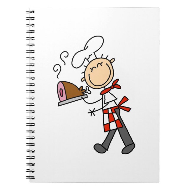 Chef With Baked Ham Spiral Notebook (Front)
