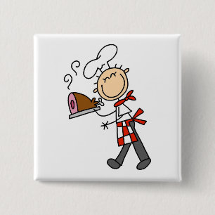 Chef with Baked Ham Tshirts and Gifts 15 Cm Square Badge
