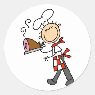 Chef with Baked Ham Tshirts and Gifts Classic Round Sticker